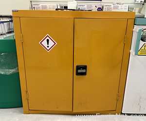Custom Made Flammable Double Door Undercounter Storage Cabinet