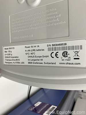 Ohaus Corporation SKX123 Analytical Balance With Power Supply