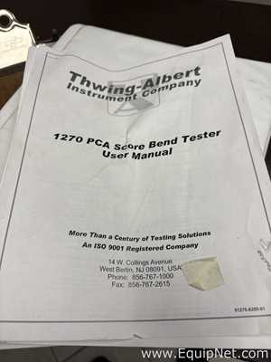 Equipamentos Laboratoriais Diversos Thwing-Albert Instrument Company 1270 PCA Score Bend Tester