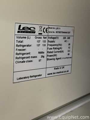 Lec Medical  LR111 133 Litre Under Counter Laboratory Refrigerator