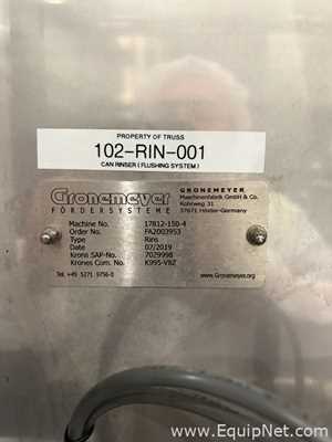 Gronemeyer Rins Air Rinser Side Belt Conveyor