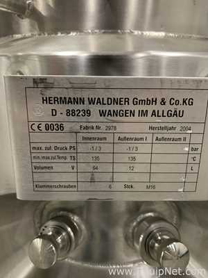 Tanque Hermann Waldner GmbH Requisitos de Ar 62 L