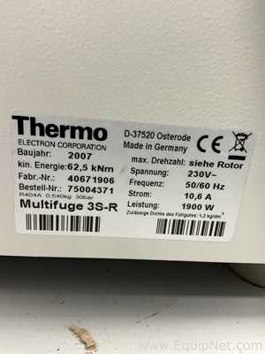 Thermo Electron Heraeus Multifuge 3S-R Centrifuge