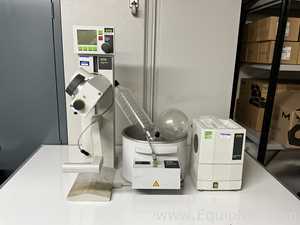 Buchi Labortechnik AG R-100 Evaporator With B-100 Heating Bath V-700 Vacuum Pump and V-850 Interface