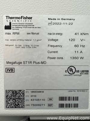 Centrífuga para laboratorio Thermo Scientific Megafuge ST1R Plus-MD