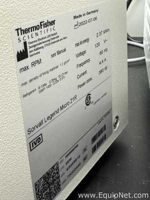 Thermo Fisher Scientific Sorvall Legend Micro 21R Refrigerated Centrifuge