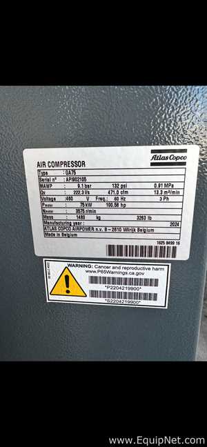 Atlas Copco GA75 Air Compressor