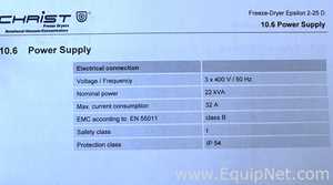 Christ Epsilon 2-25 D Freeze Dryer