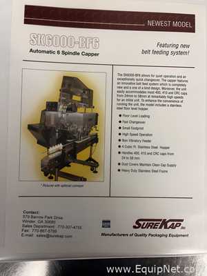 SureKap SK6000-BF6 Automatic 6 Spindle Capper