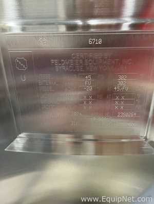 Unused Feldmeier Equipment 2500 Liter Insulated Mix Tank  VP-77015