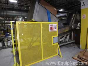 Custom Metal Craft Bulk Cap/Bottle Feeder With Elevating Conveyor And Hydraulic Lift