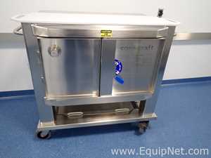 One 500 Liter Cone Craft Single Wall Mobile Transfer Bins for Single Use Bags