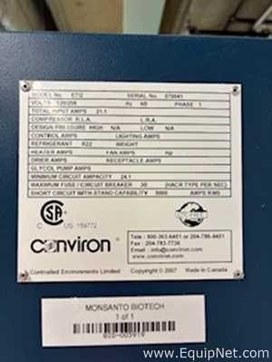 Cámara Ambiental Conviron Controlled Environments Ltd E7/2