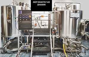 Unused Portland Kettle Works 5 BBL Brewhouse with 15 BBL Hit Liquor Tank and 3 Head Keg Washer