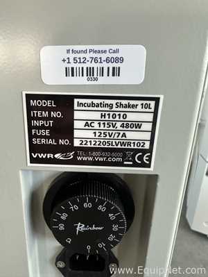 Agitador VWR Incubating Shaker 10L