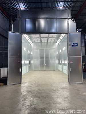 Rohner Industrial Semi-Down Draft Spray Booth with Pressurized Ceiling Plenum