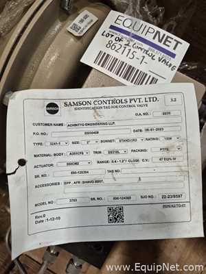 Lote de 2 Válvula Samson Control Pvt. Ltd. 3763