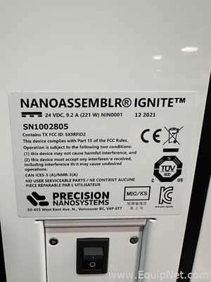 Microfluidizador Precision NanoSystems Inc NanoAssemblr Ignite 