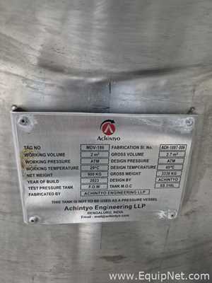 Achintyo Stainless Steel 316L 2000 Liters Medication Tank