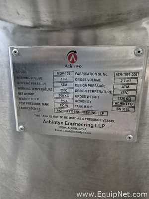 Achintyo Stainless Steel 316L 2000 Liters Medication Tank