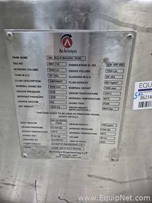 Achintyo Stainless Steel 316L 5000 Liters Bulk Making Tank