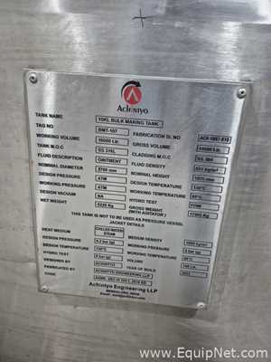 Achintyo Stainless Steel 316L 10000 Liters Bulk Making Tank