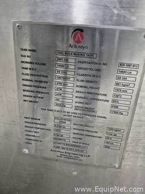 Achintyo Stainless Steel 316L 10000 Liters Bulk Making Tank