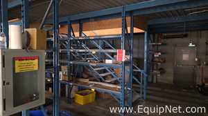 Approx. 17,000 sq ft Steel Mezzanine Structure with 400 Storage Racks and Stairs and Elevator