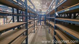 Approx. 17,000 sq ft Steel Mezzanine Structure with 400 Storage Racks and Stairs and Elevator