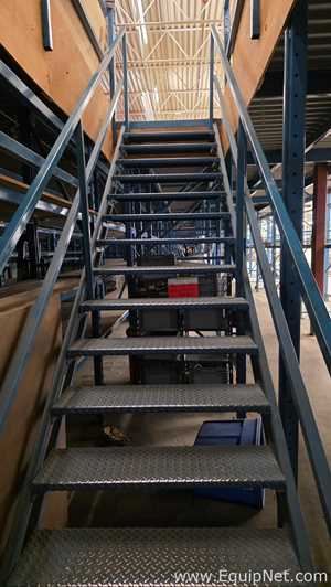 Approx. 17,000 sq ft Steel Mezzanine Structure with 400 Storage Racks and Stairs and Elevator