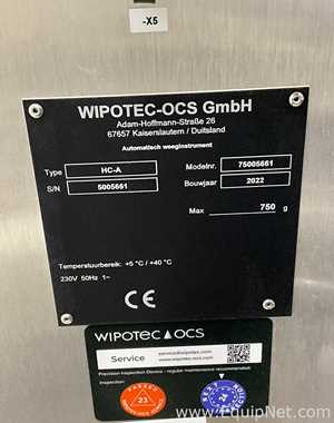 Wipotec-OCS HC-A Check Weigher and Pneumatic Reject Station - Cream Line 1