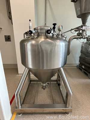 Lot of 9 off 550 Litre Stainless Steel Vacuum Rated Portable Intermediate Bulk Containers