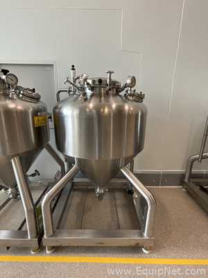 Lot of 9 off 550 Litre Stainless Steel Vacuum Rated Portable Intermediate Bulk Containers