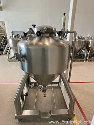 Lot of 9 off 550 Litre Stainless Steel Vacuum Rated Portable Intermediate Bulk Containers