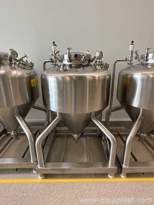 Lot of 9 off 550 Litre Stainless Steel Vacuum Rated Portable Intermediate Bulk Containers