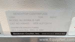 Beckman Coulter Allegra X-14R Refrigerated Benchtop Centrifuge