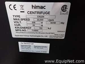 Hitachi CR22N Refrigerated High Speed Centrifuge With Rotor