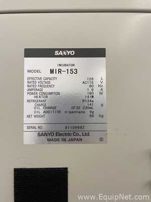 Sanyo Double Stack MIR-153 Incubator