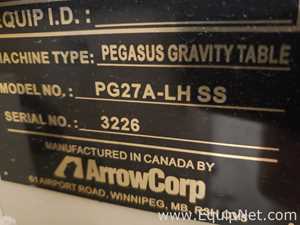 Arrow Corp Pegasus PG 27A-LH SS Gravity Separator Table