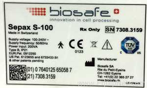 Separador Biosafe Sepax S-100