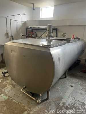 Stainless Steel Jacketed Horizontal Tank 1000 Gallon With 2 Agitators For Glycol