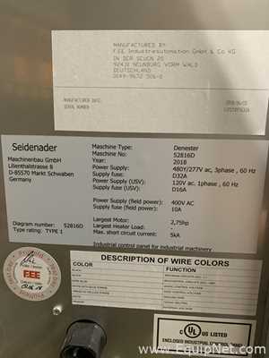 One Lot of 9 Seidenader Machines