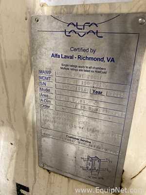 Alfa Laval 18.08 Sq. Ft. Stainless Steel Plate and Frame Heat Exchanger  E-4458