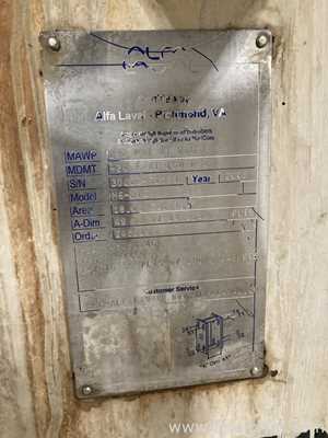 Alfa Laval 18.08 Sq. Ft. Stainless Steel Plate and Frame Heat Exchanger  E-4459