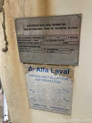 25.6 Sq. Ft. Alpha Laval Stainless Steel Plate and Frame Heat Exchanger  E-1508