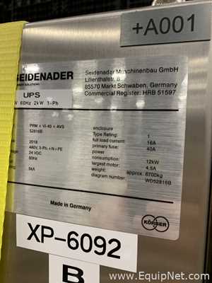 One Lot of 9 Seidenader Machines