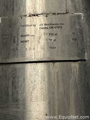 JVNW Stainless Steel Vertical Storage Tank Capacity approximately 80 bbl