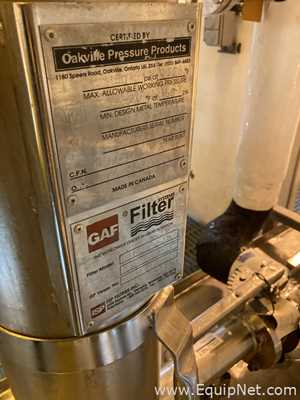 Two GAF Cartridge Filter System RB1-AL-M-316 Stainless Steel Filters  F-1521A and B
