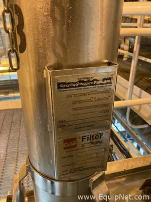 Two GAF Cartridge Filter System RB1-AL-M-316 Stainless Steel Filters  F-1521A and B