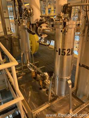 Two GAF Cartridge Filter System RB1-AL-M-316 Stainless Steel Filters  F-1521A and B